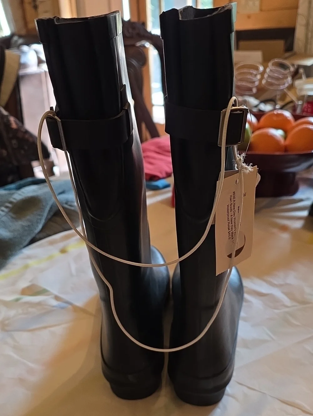 a new day Black Tall Women's Rain Boots